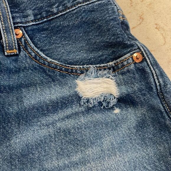 Levi’s short cutoff frayed denim shorts button fly SZ /4 - Picture 8 of 12